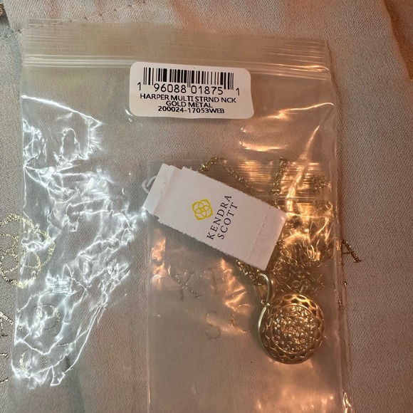 Kendra Scott Gold multi strand Pendant Necklace NWT - Picture 8 of 8